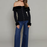 Giovanna Faux Fur Trim Sweater