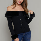 Giovanna Faux Fur Trim Sweater