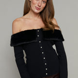 Giovanna Faux Fur Trim Sweater