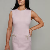 Lilith Beaded Bow Fuzzy Shift Mini Dress