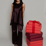 Belinda Asymmetric Satin Top