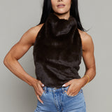 Antoinette Faux Fur Halter Top