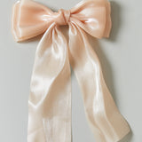 Organza Hair Bow Barrette - Beige