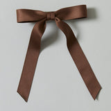Florence Satin Bow Barrette - Hazelnut
