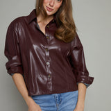 Mandy Faux Leather Shirt