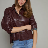 Mandy Faux Leather Shirt