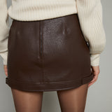 Tabathia Faux Leather Mini Skirt