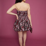Cecily Floral Jacquard Bubble Hem Dress
