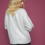 Celeste Oversized Mock Neck Sweater - Snow Disco