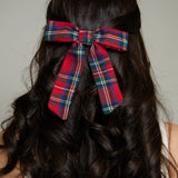 Emily Tartan Plaid Hair Bow Barette