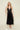 Naomi Black Satin Pleated Midi Dress