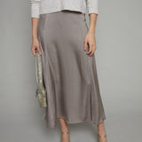 Penny Luxe Satin Midi Skirt - Moonlight