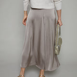 Penny Luxe Satin Midi Skirt - Moonlight
