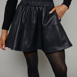 Gypsy Faux Leather Mini Skirt - Black