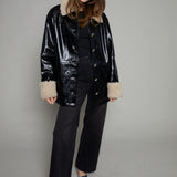 Presley Faux Leather Fur Trim Jacket