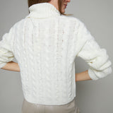Alaina Cable Knit Turtleneck - Sea Salt