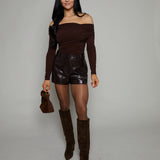 Cash Faux Leather Shorts