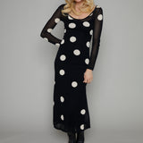 Rooney Polka Dot Knit Midi Dress