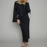 Cora Pleated Polka Dot Slip Skirt