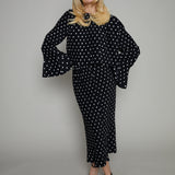 Cora Pleated Polka Dot Slip Skirt