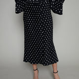 Cora Pleated Polka Dot Slip Skirt