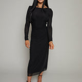 Blaire Polka Dot Mesh Maxi Dress