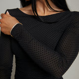 Blaire Polka Dot Mesh Maxi Dress