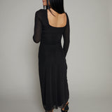 Blaire Polka Dot Mesh Maxi Dress