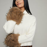 Angelica Turtleneck Fur Cuff Sweater