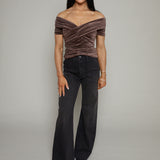 Reese Velvet Off The Shoulder Top