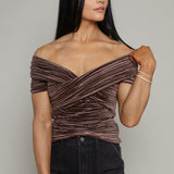 Reese Velvet Off The Shoulder Top