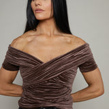 Reese Velvet Off The Shoulder Top