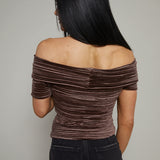 Reese Velvet Off The Shoulder Top