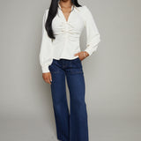 Hilda Collared Bow Blouse