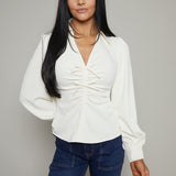 Hilda Collared Bow Blouse
