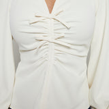 Hilda Collared Bow Blouse