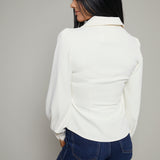 Hilda Collared Bow Blouse