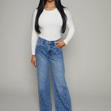 Tianna Studded High Rise Baggy Jeans - Charmed