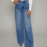 Tianna Studded High Rise Baggy Jeans - Charmed