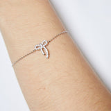 Petite Pave Silver Bow Bracelet