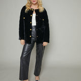 Kiana Quilted Velvet Oversized Jacket