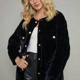 Kiana Quilted Velvet Oversized Jacket