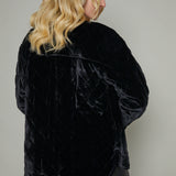 Kiana Quilted Velvet Oversized Jacket