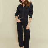 Danica Black Denim Wide Leg Jumpsuit