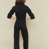 Danica Black Denim Wide Leg Jumpsuit