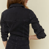 Danica Black Denim Wide Leg Jumpsuit