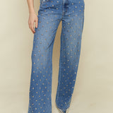 Tianna Studded High Rise Baggy Jeans - Charmed