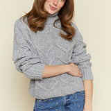 Saige Turtleneck Sweater - Heather Grey