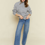 Saige Turtleneck Sweater - Heather Grey