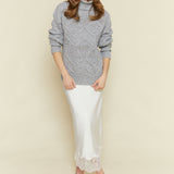 Saige Turtleneck Sweater - Heather Grey